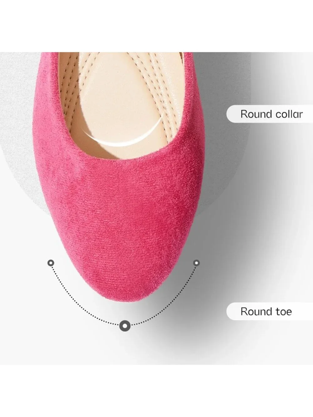 Women's Rose Pink Round Toe Ballet Flats Comfortable Ballerina Dress Shoes
